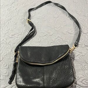 Vince Camuto Black Crossbody Bag with Gold Accents